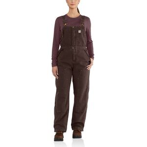 Carhartt Women's Weathered Duck Wildwood Bib Overalls - Quilt Lined